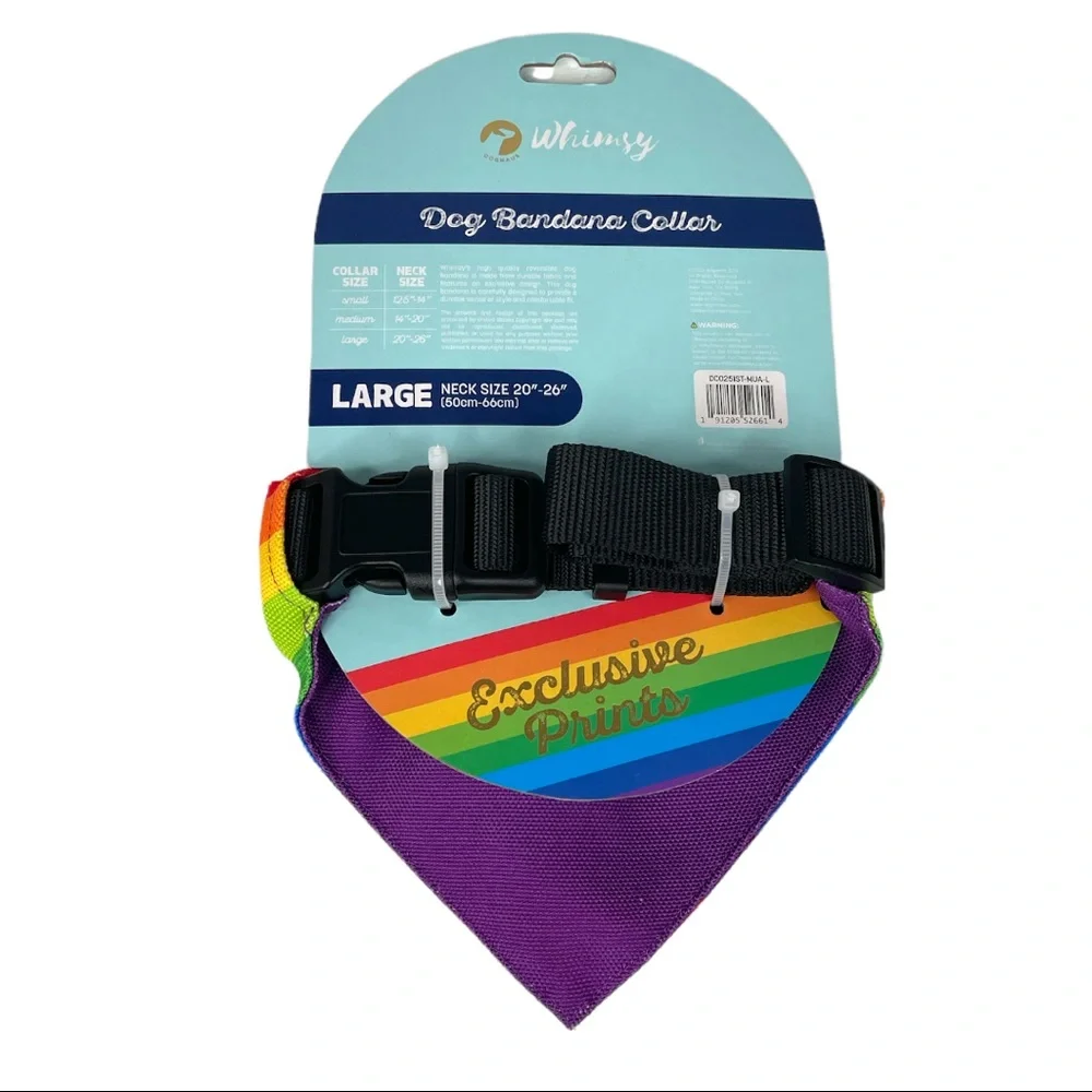 Doghaus American Pride Bandana Collar Rainbow Size Large